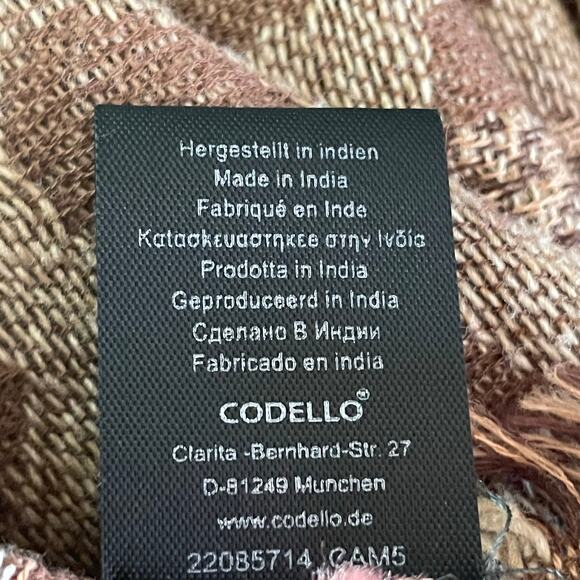 Codello Tan Heart Print Large Rectangular Scarf 72" x 28" Neutral Fall Casual - Picture 8 of 8